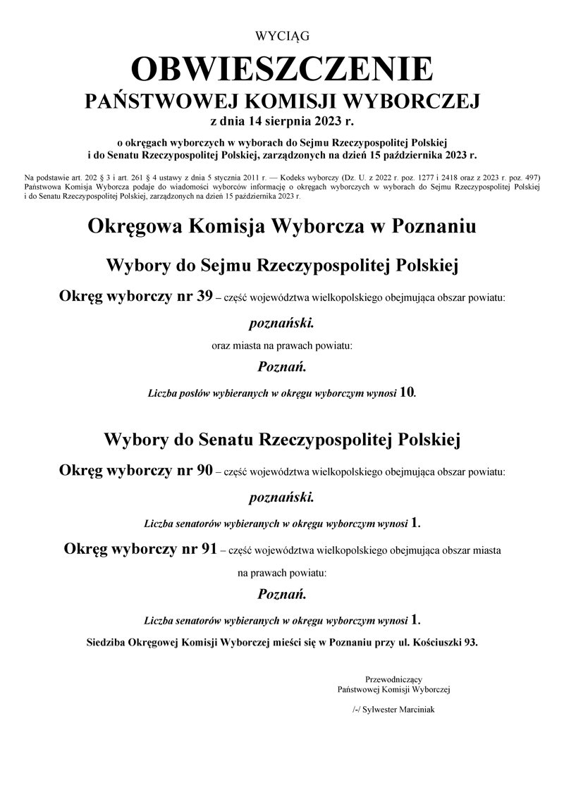 Treść obwieszczenia PKW